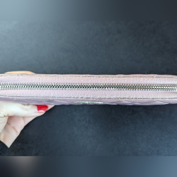 CHANEL Light Pink Metallic Zip Wallet - Picture 9 of 13